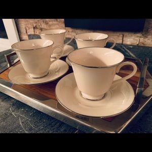 (4) Lenox China Maywood Style Cups + Saucers